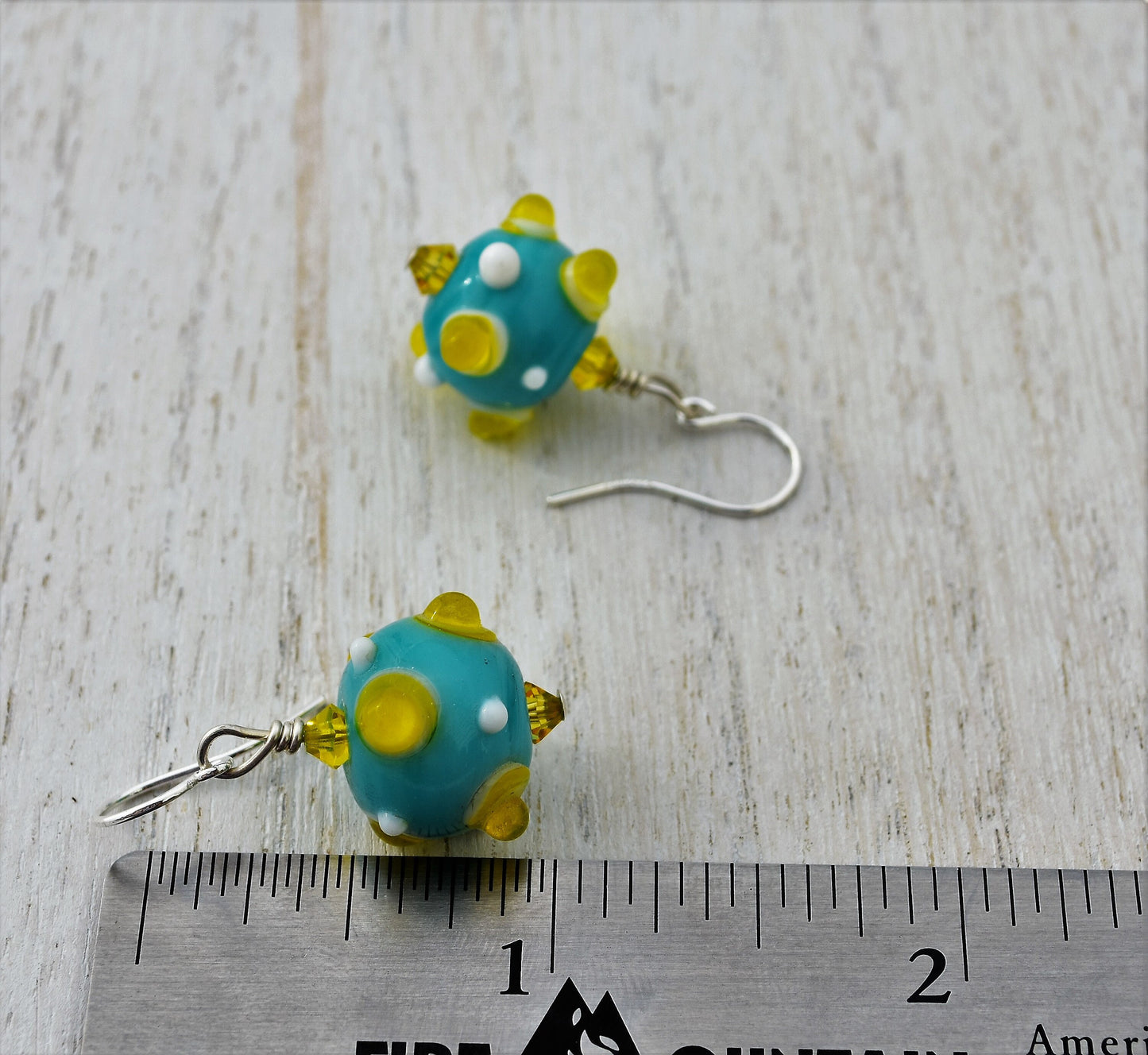 Turquoise Lampwork Bead Earrings