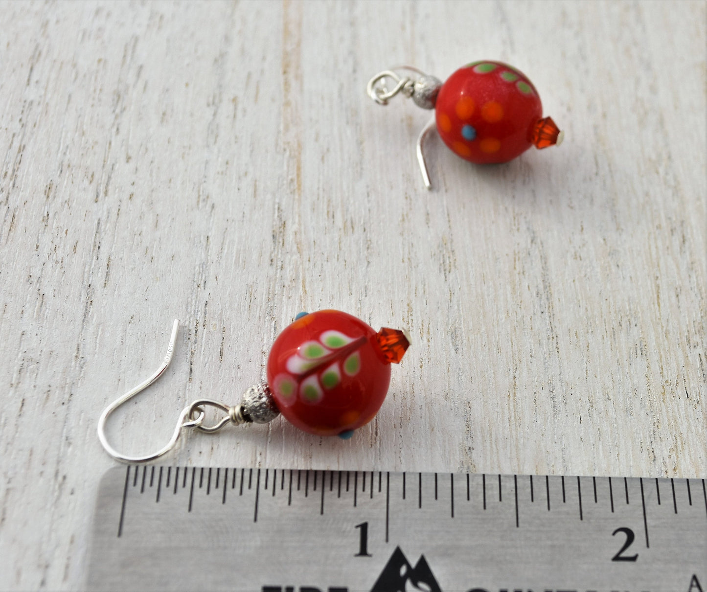 Red Lampwork Earrings