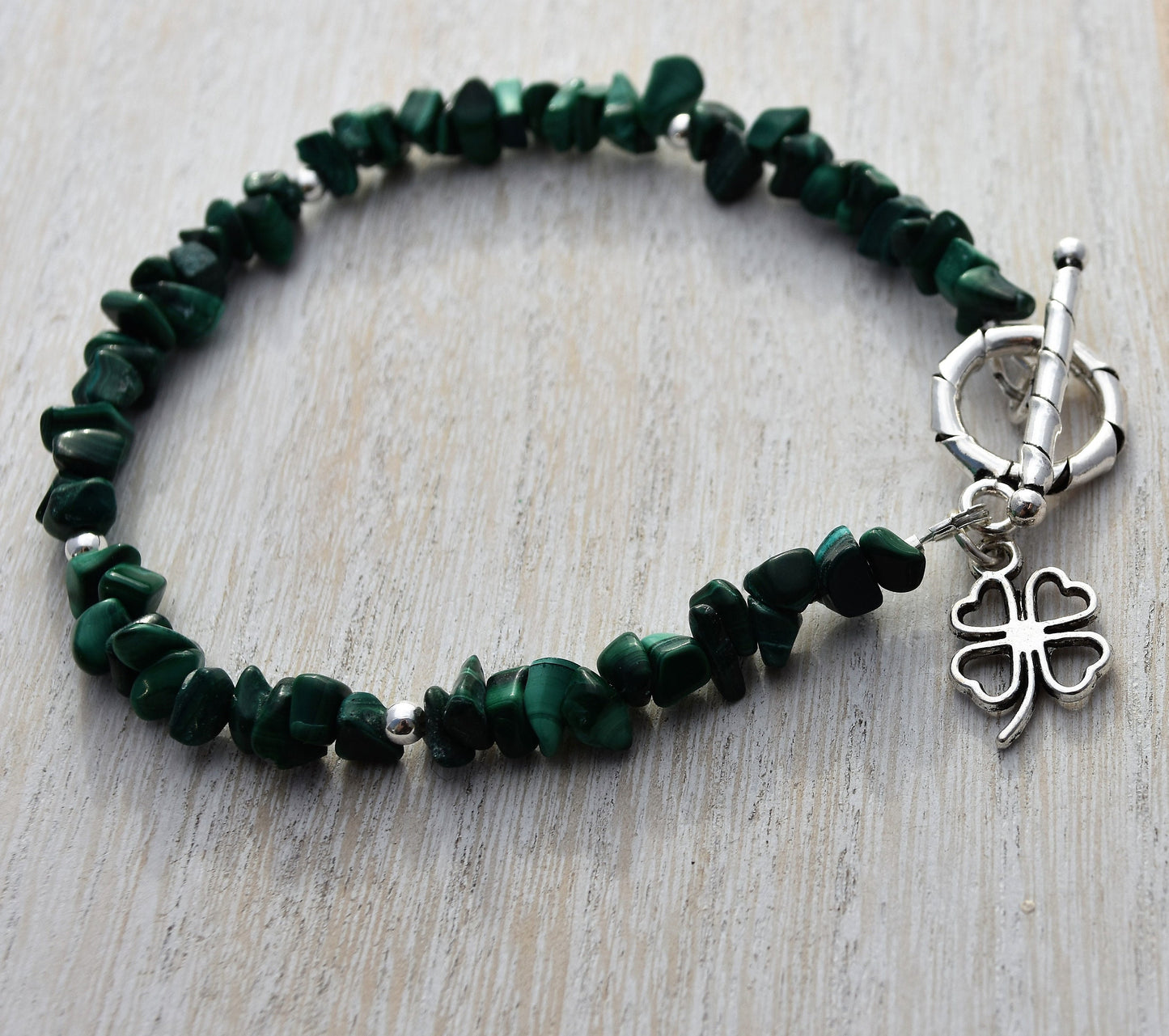 Malachite Shamrock Bracelet