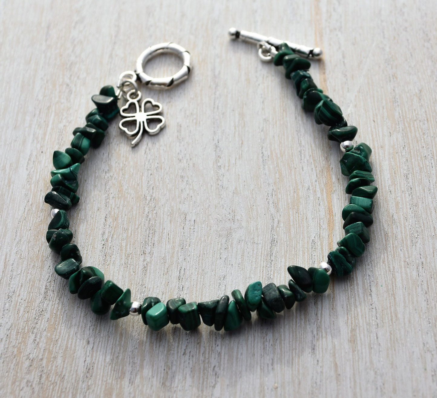 Malachite Shamrock Bracelet