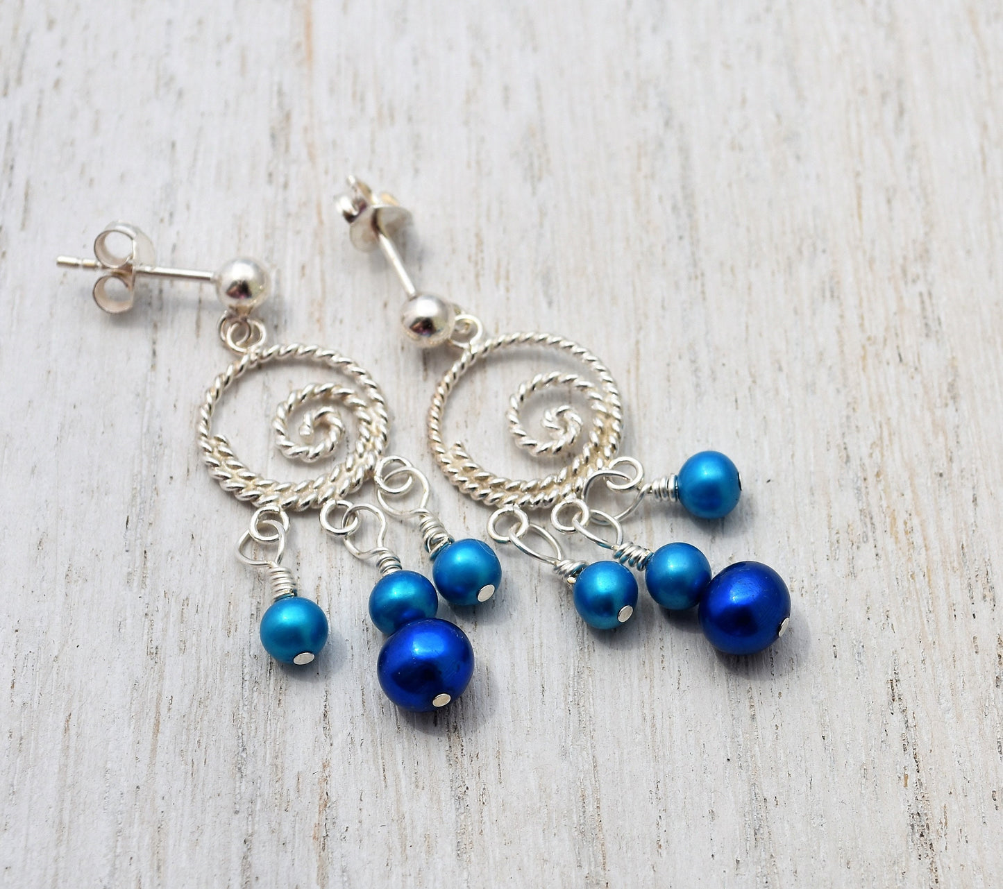 Ocean Wave Pearl Earrings