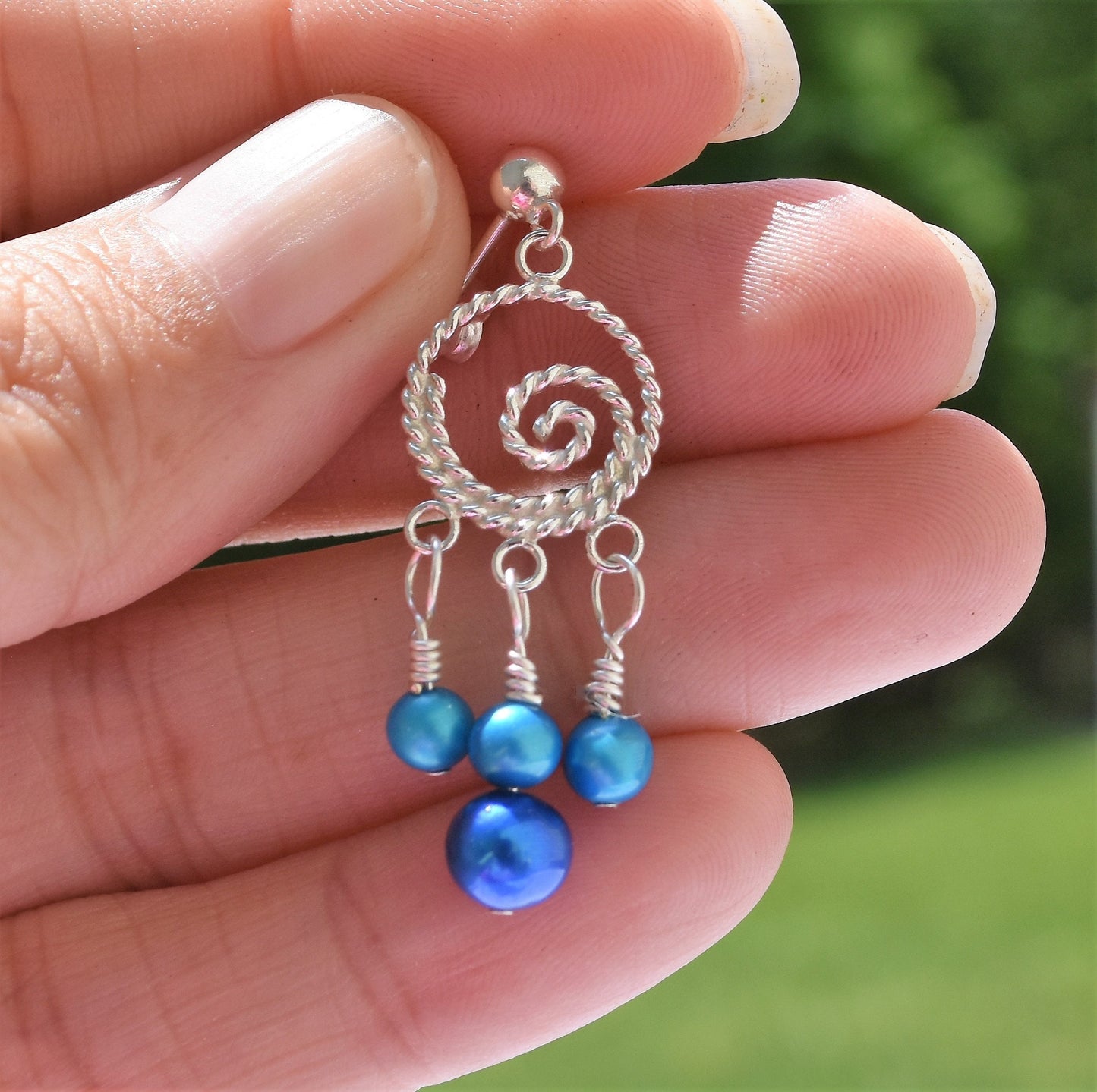 Ocean Wave Pearl Earrings