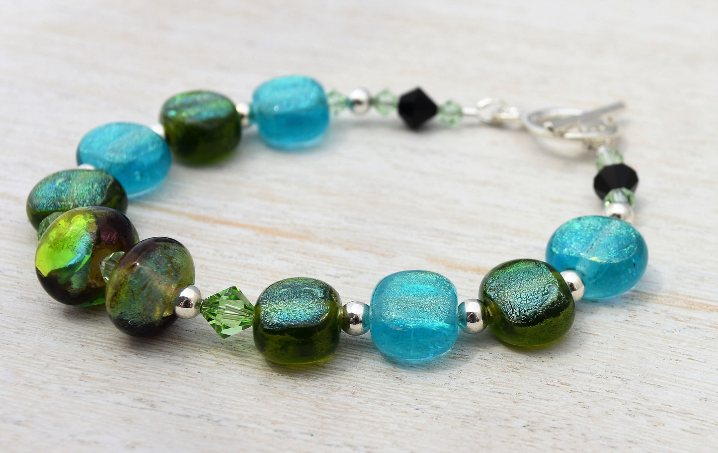 Dichroic Glass and Lampwork Bracelet