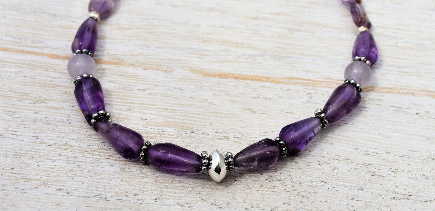 Amethyst and Sterling Silver Bracelet