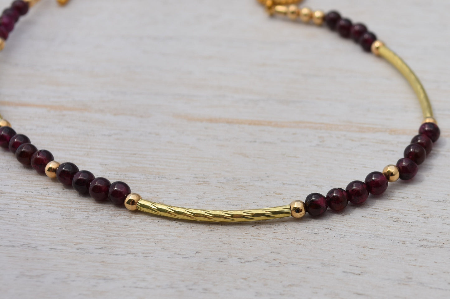 Minimalist Garnet Bracelet