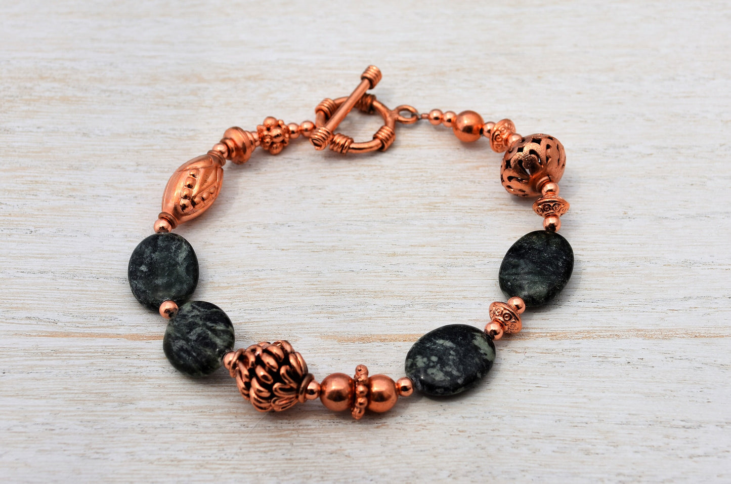 Agate and Copper Bracelet