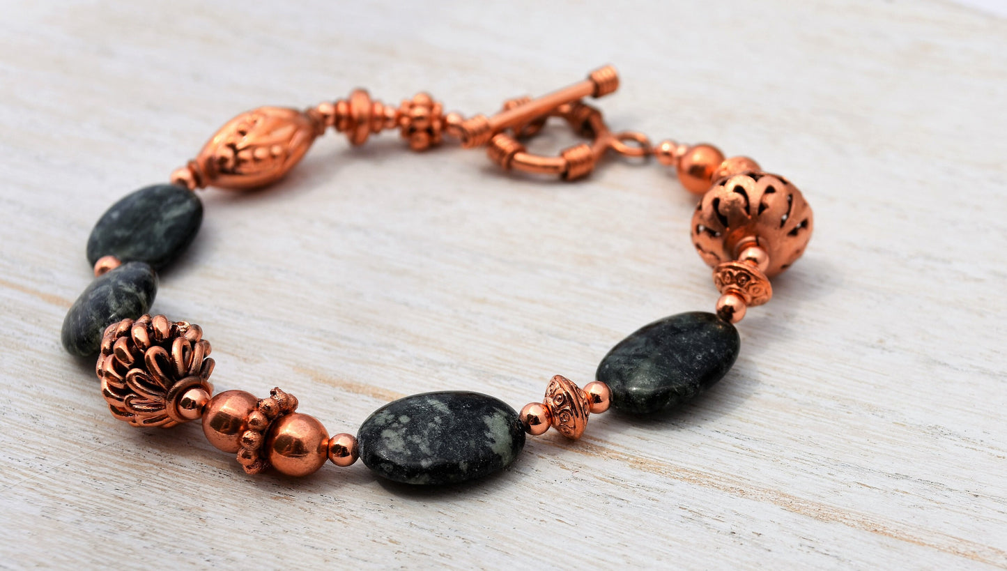Agate and Copper Bracelet