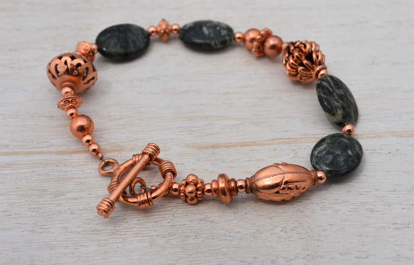 Agate and Copper Bracelet