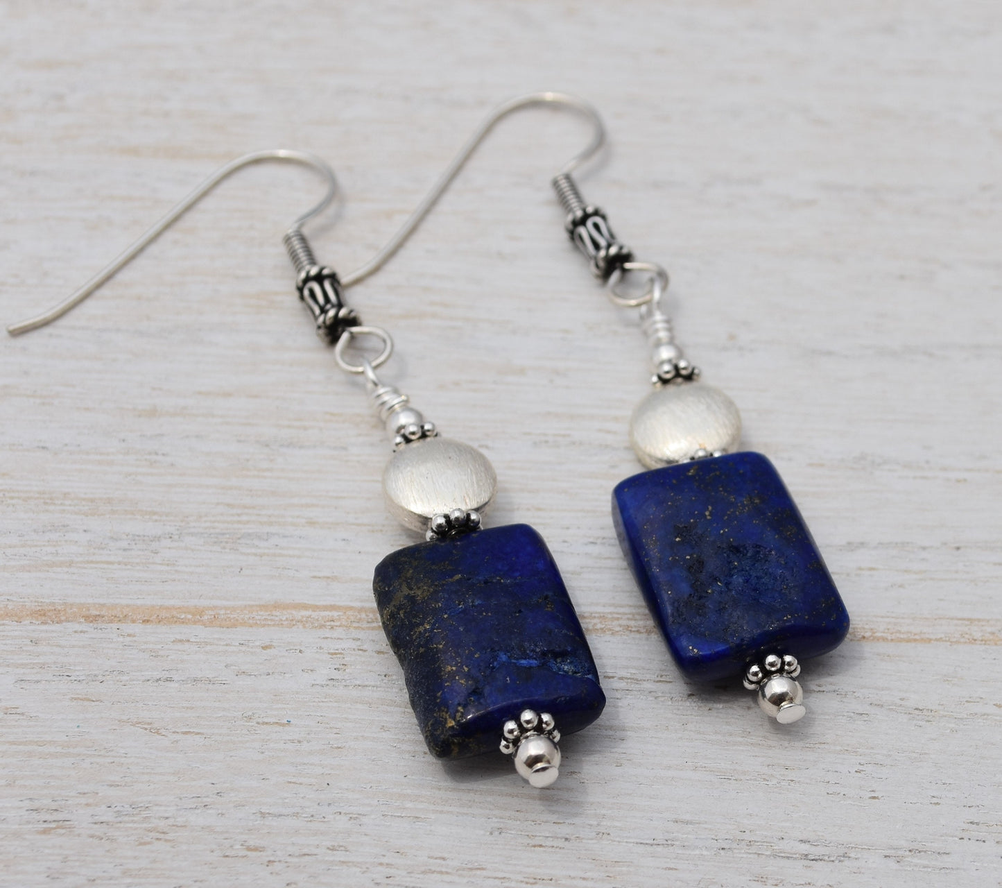 Lapis Lazuli Sterling Silver Dangle Earrings