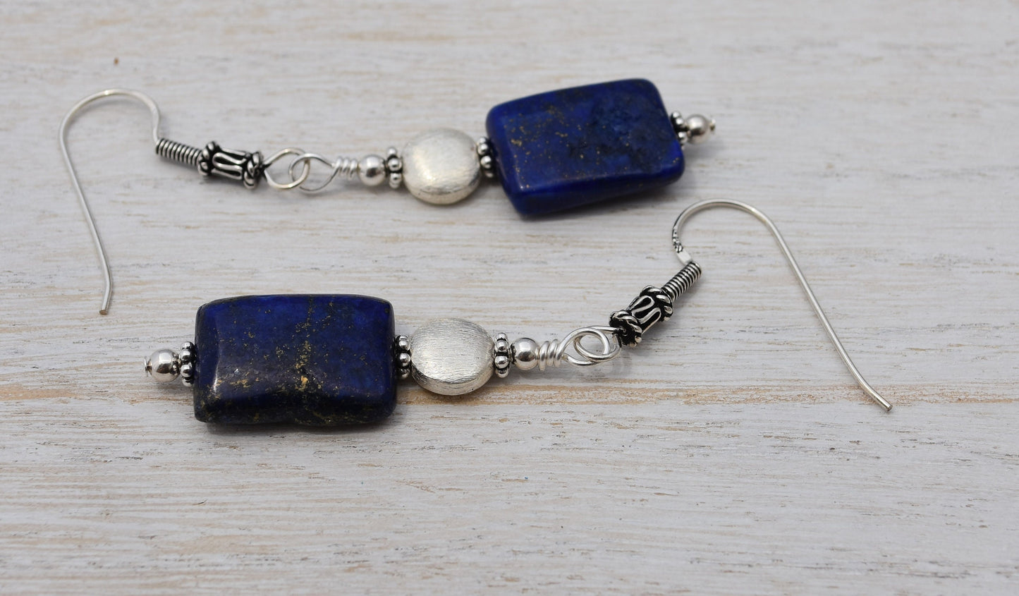 Lapis Lazuli Sterling Silver Dangle Earrings