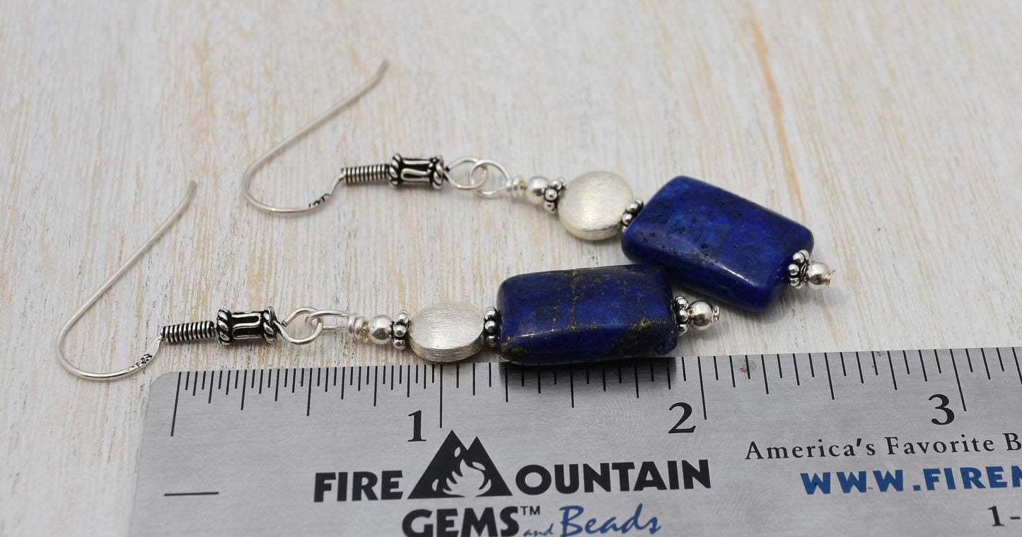 Lapis Lazuli Sterling Silver Dangle Earrings