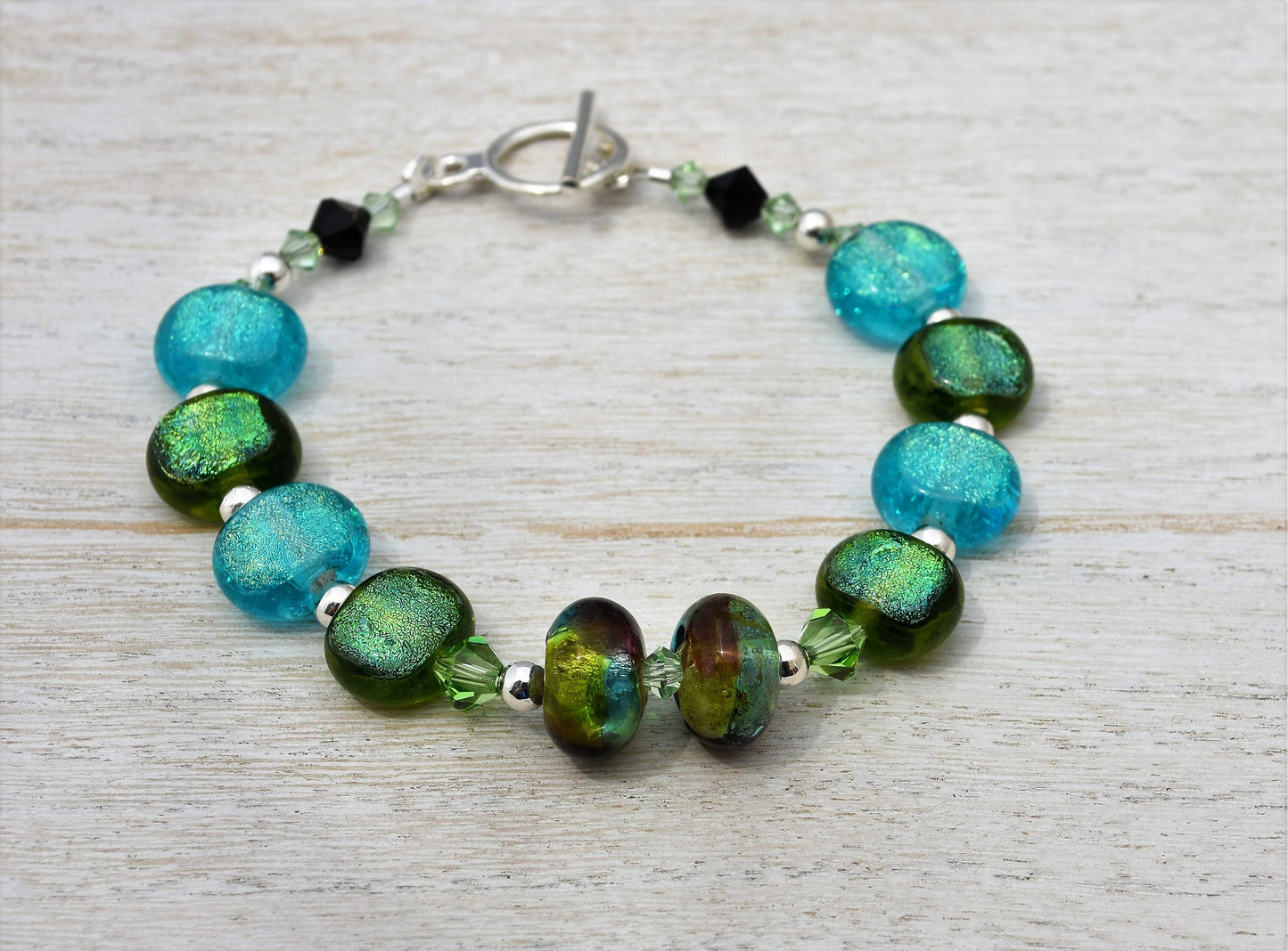 Dichroic Glass and Lampwork Bracelet