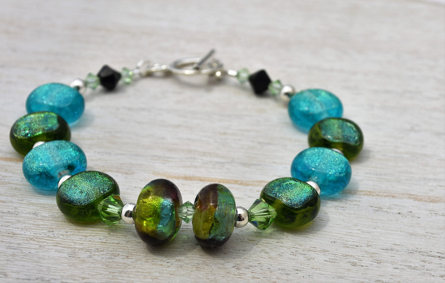 Dichroic Glass and Lampwork Bracelet