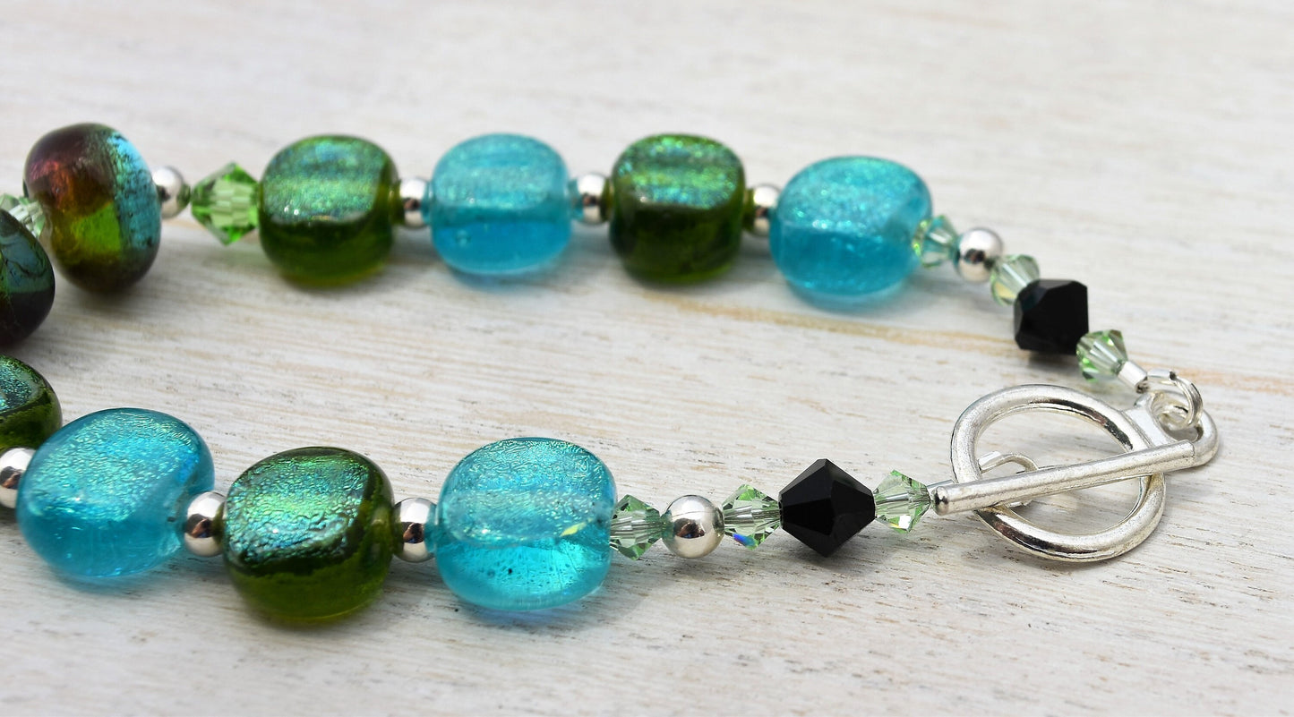 Dichroic Glass and Lampwork Bracelet