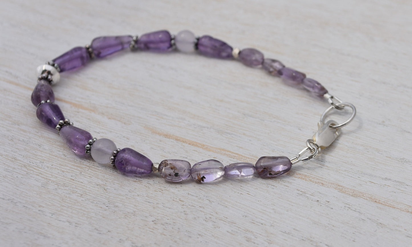 Amethyst and Sterling Silver Bracelet