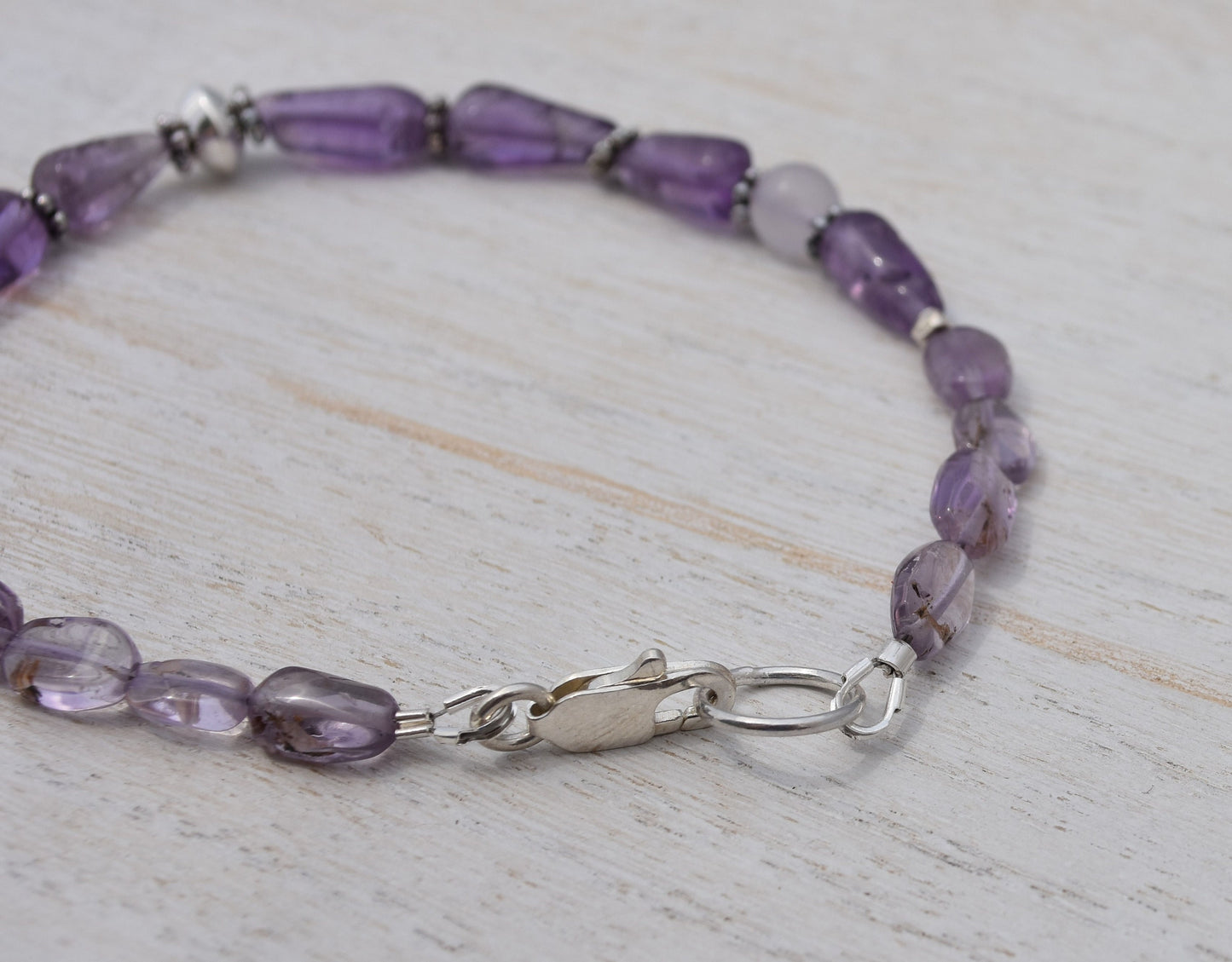 Amethyst and Sterling Silver Bracelet