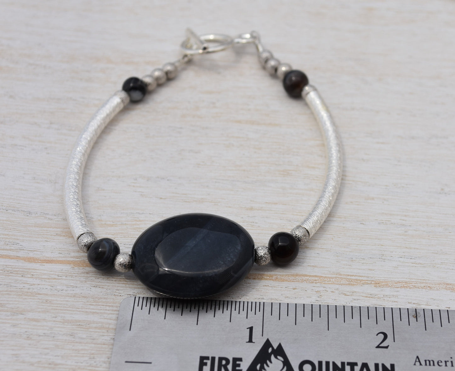 Black Agate Bangle Bracelet