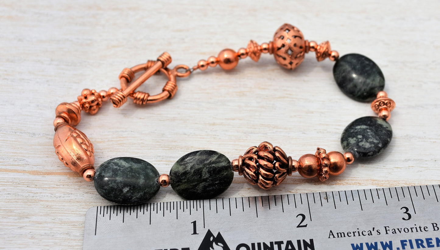 Agate and Copper Bracelet