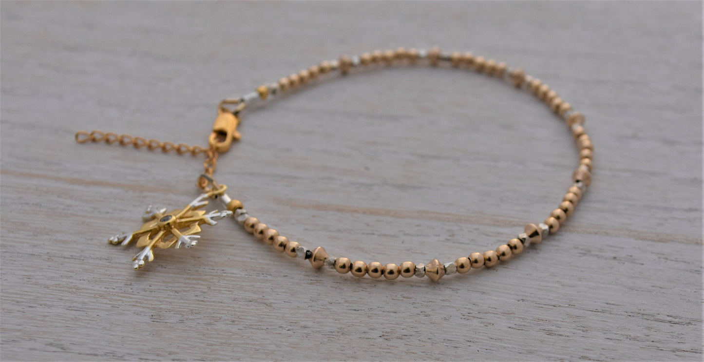 Gold and Silver Snowflake Bracelet
