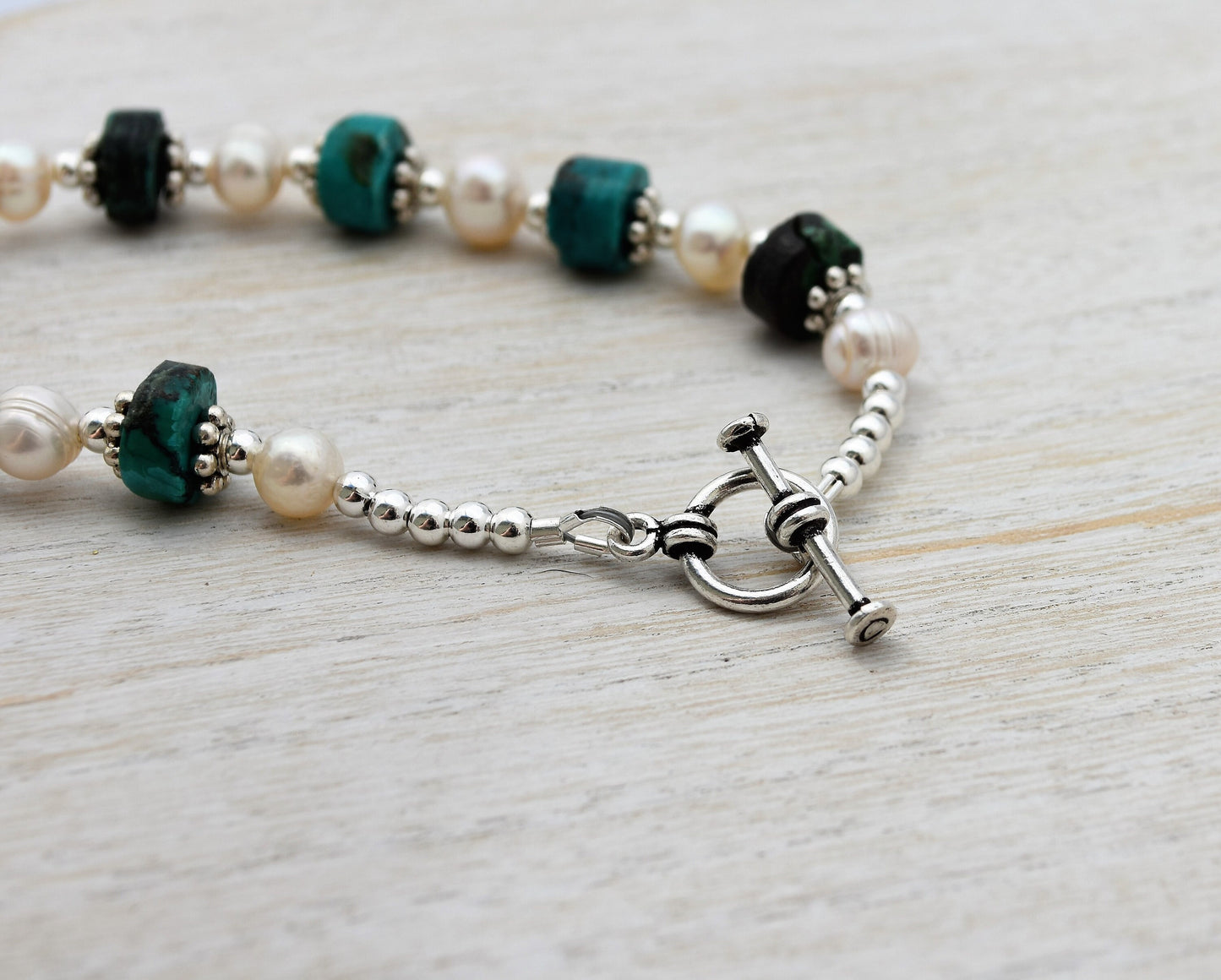 Turquoise and Pearl Bracelet