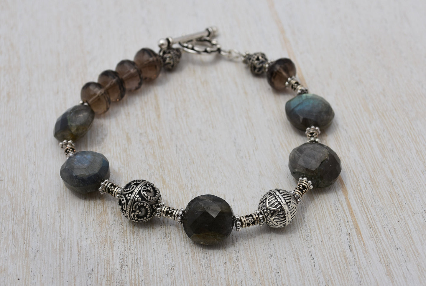 Labradorite and Smokey Topaz Bracelet