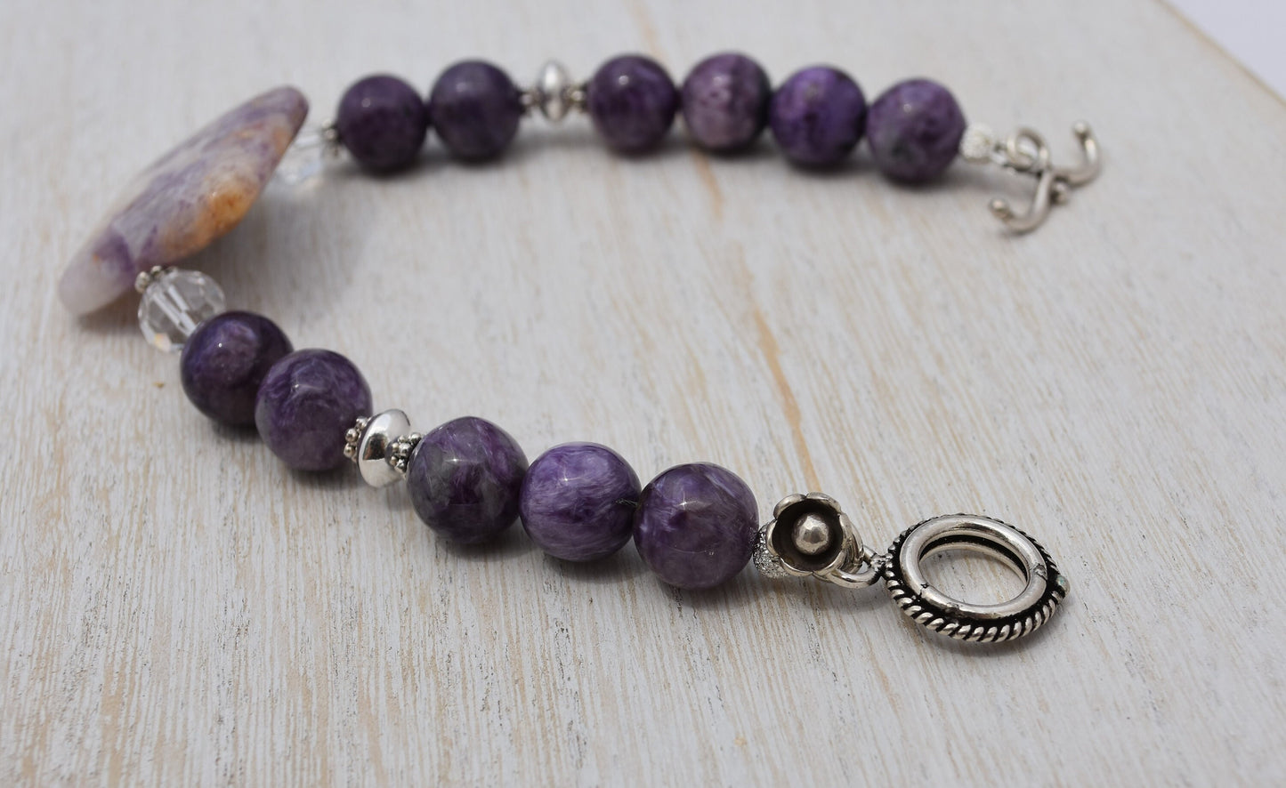 Charoite Bead Bracelet