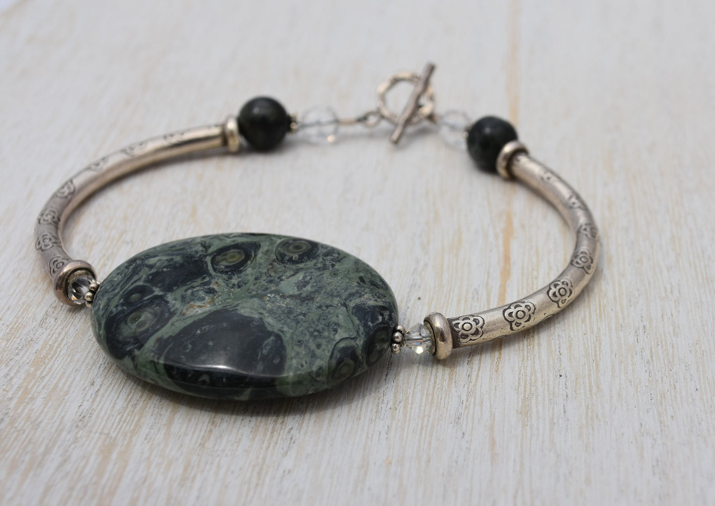 Kambaba Jasper Silver Bracelet