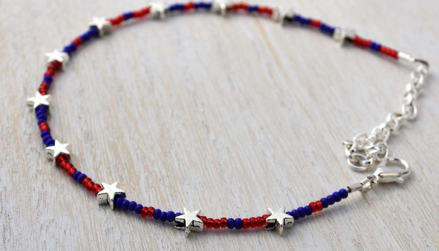 Patriotic Star Ankle Bracelet