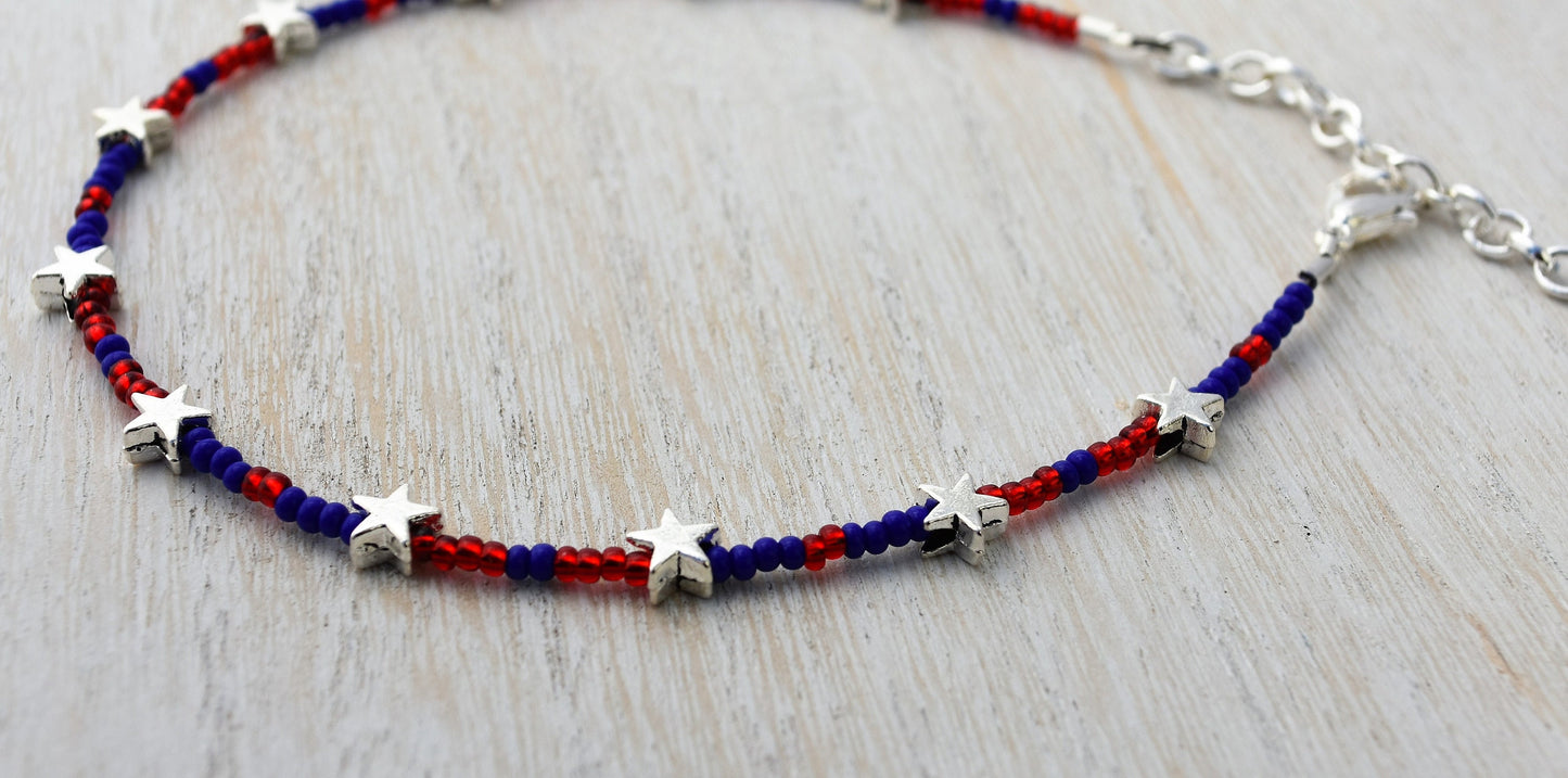 Patriotic Star Ankle Bracelet