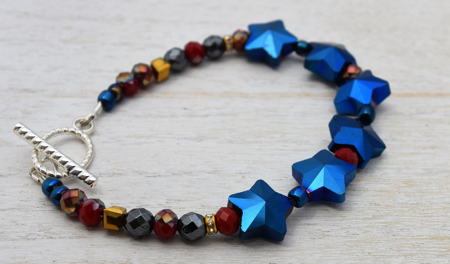 Red White and Blue Stars Bracelet