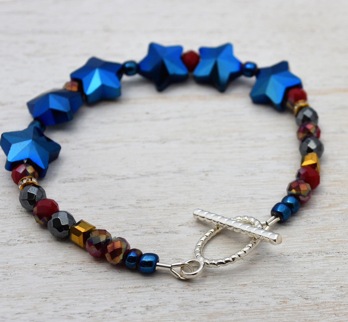Red White and Blue Stars Bracelet