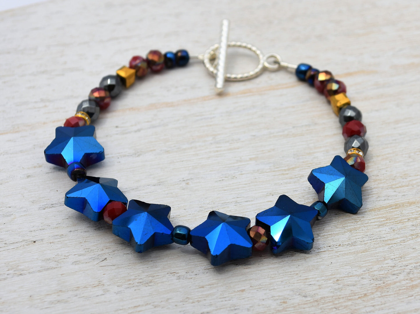 Red White and Blue Stars Bracelet