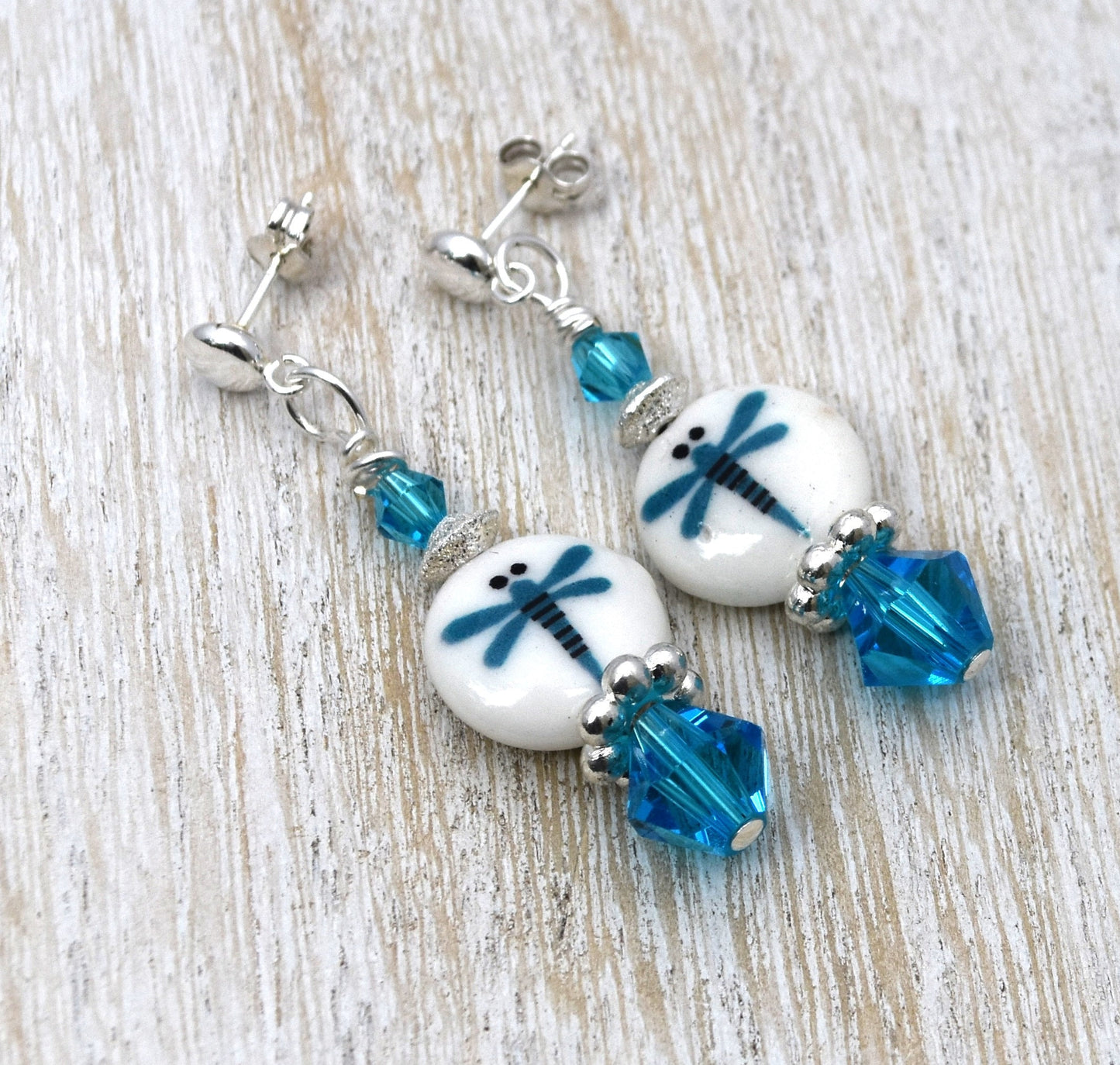 Dragonfly Earrings, Sterling Silver Posts