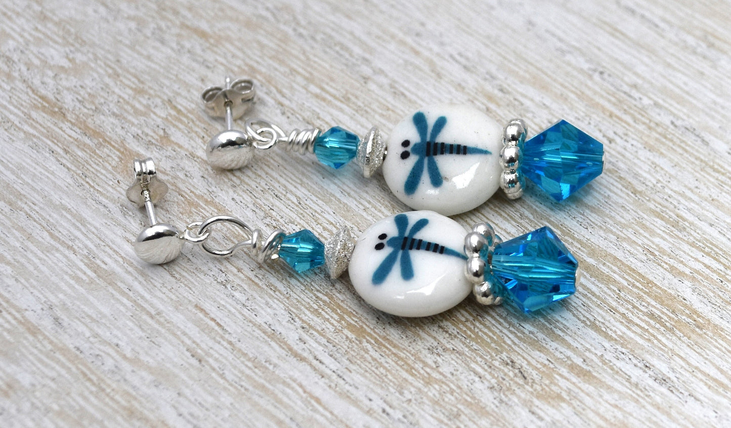 Dragonfly Earrings, Sterling Silver Posts