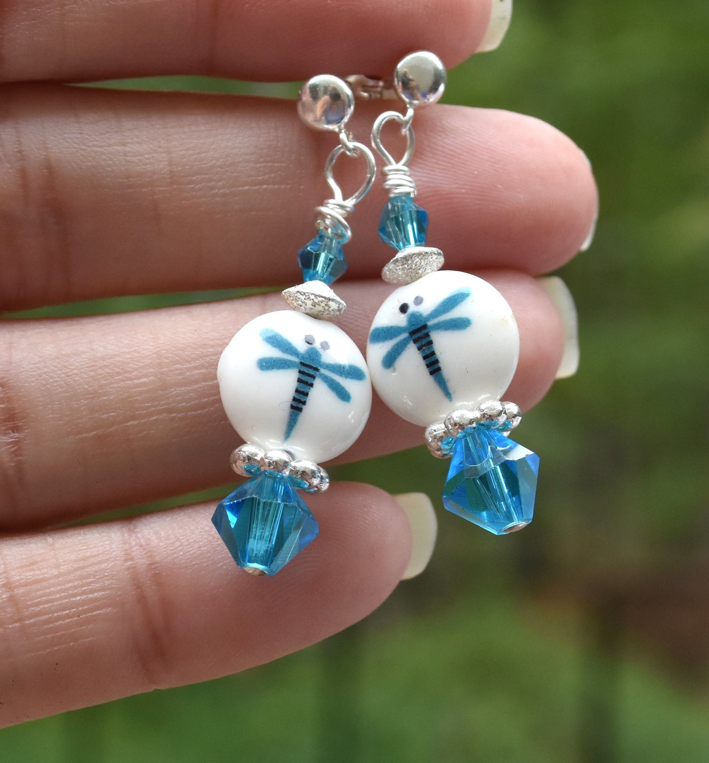 Dragonfly Earrings, Sterling Silver Posts