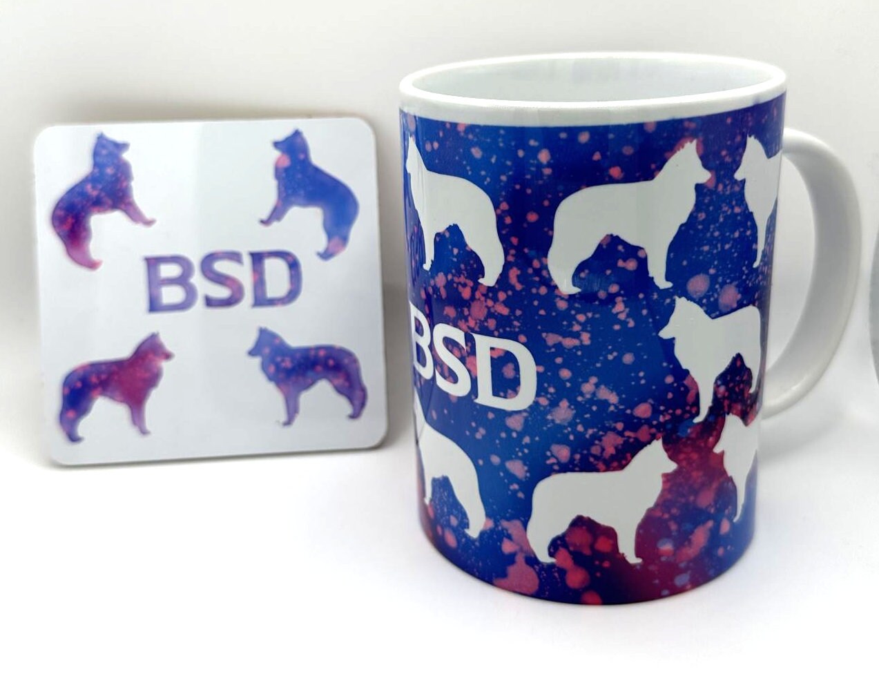 Belgian Sheepdog Mug and Coaster, BSD, Groenendael Cup, 15oz