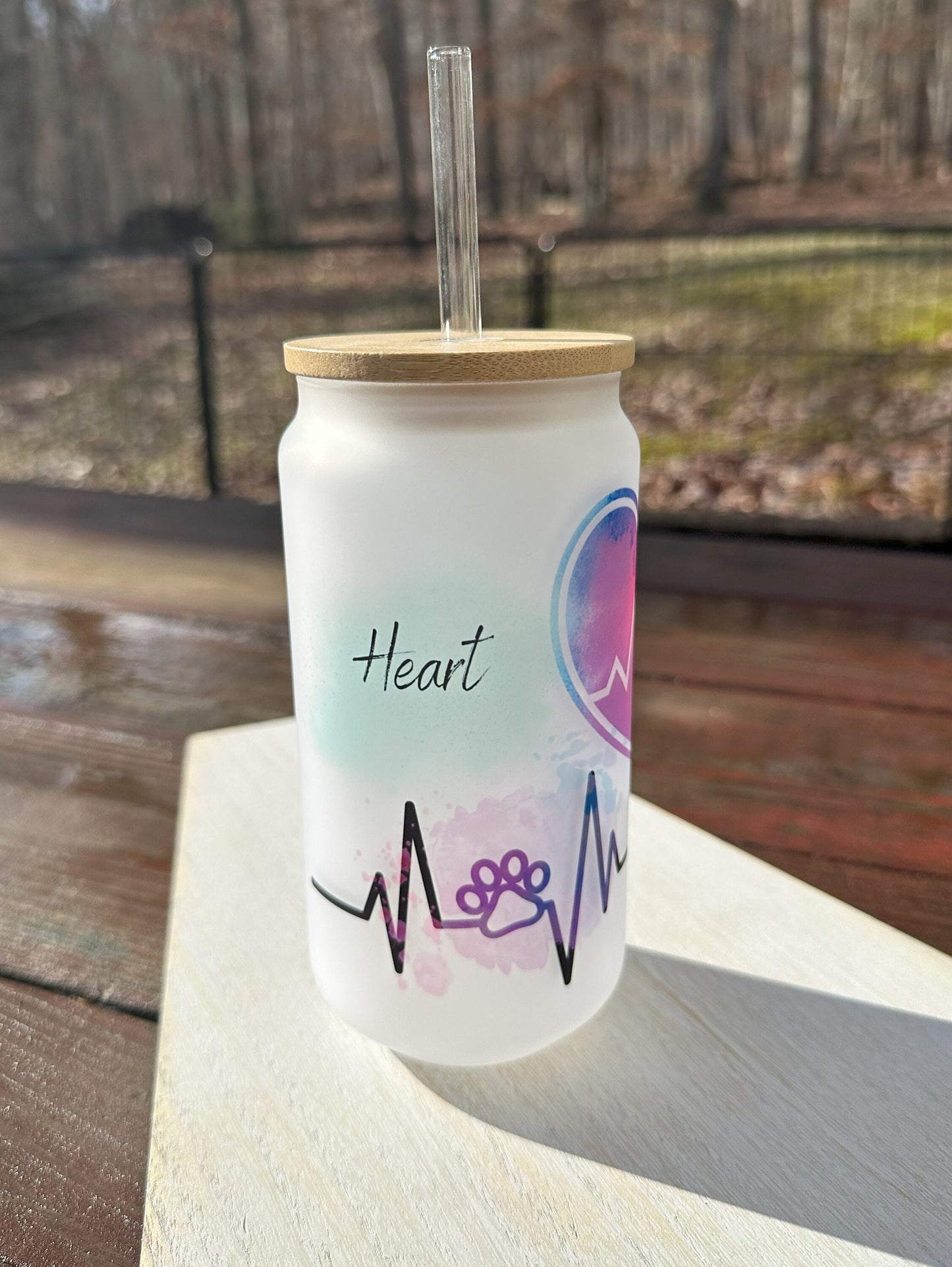Heart Dog Frosted Beer Can Mug, 18oz Iced Coffee Cup