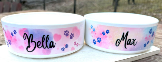 Personalized Ceramic Pet Food Bowls, Medium Size, 2.5 Cup