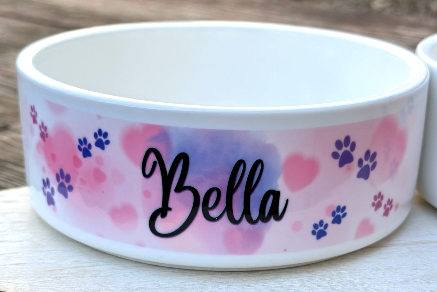 Personalized Ceramic Pet Food Bowls, Medium Size, 2.5 Cup