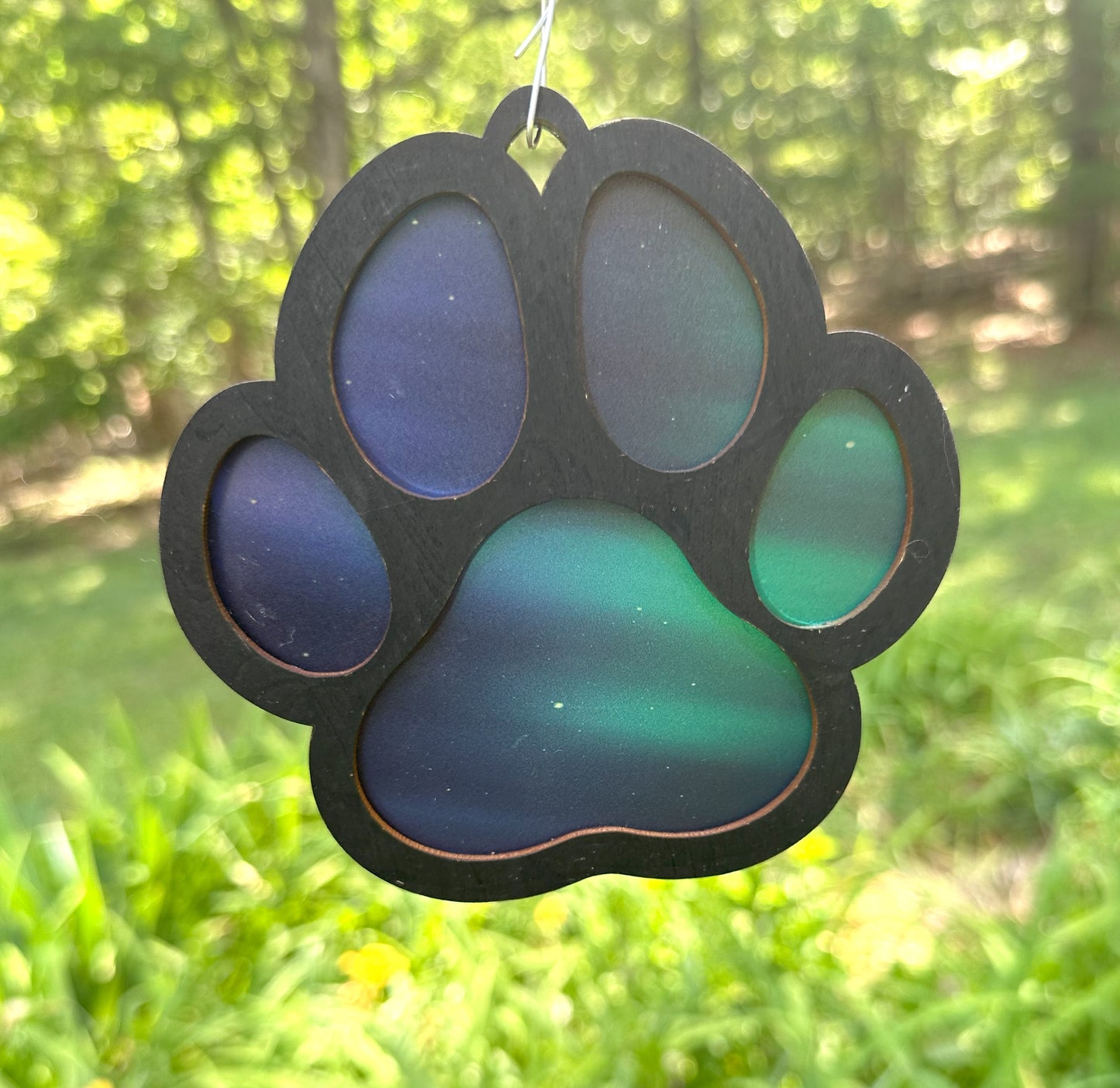 Dog Paw Sun Catcher, Northern Lights