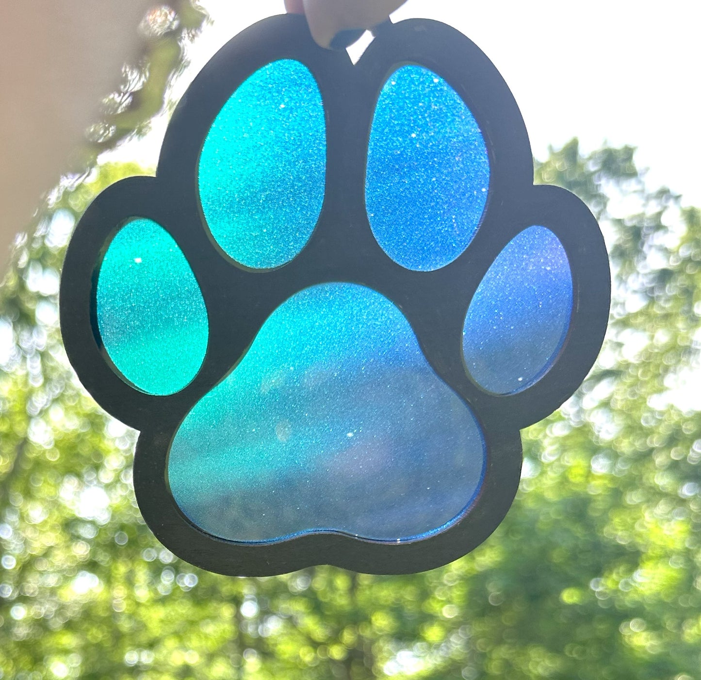 Dog Paw Sun Catcher, Northern Lights
