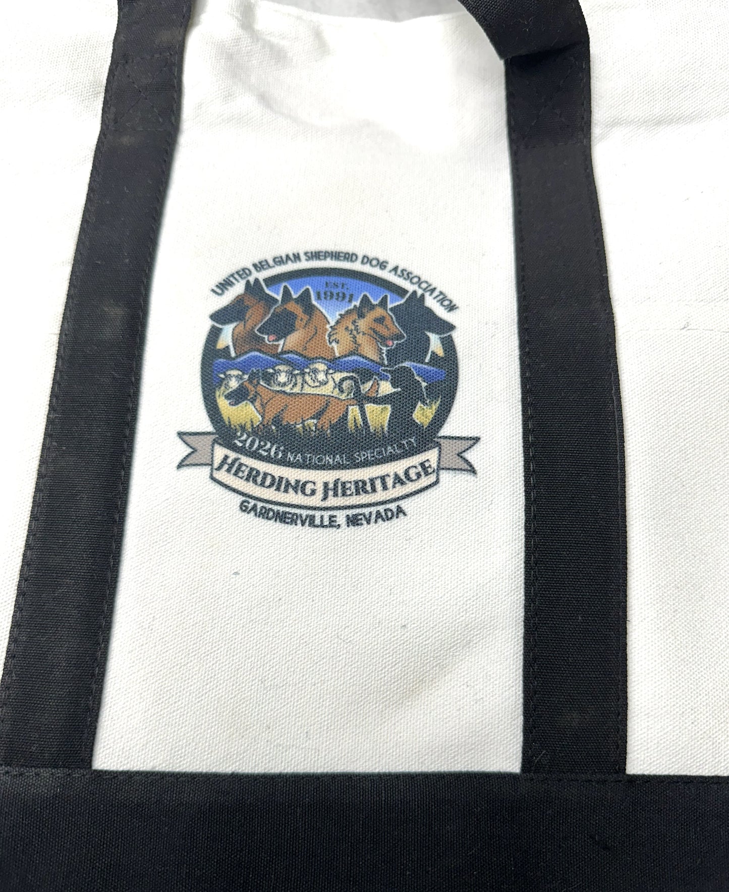 UBSDA Logo Zipper Canvas Tote Bag