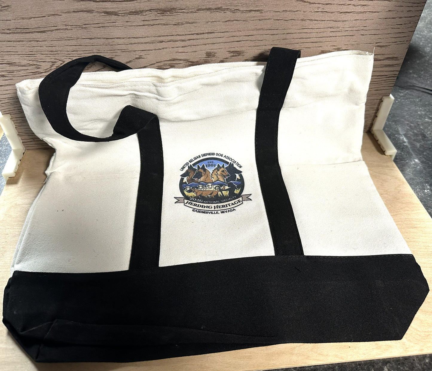 UBSDA Logo Zipper Canvas Tote Bag