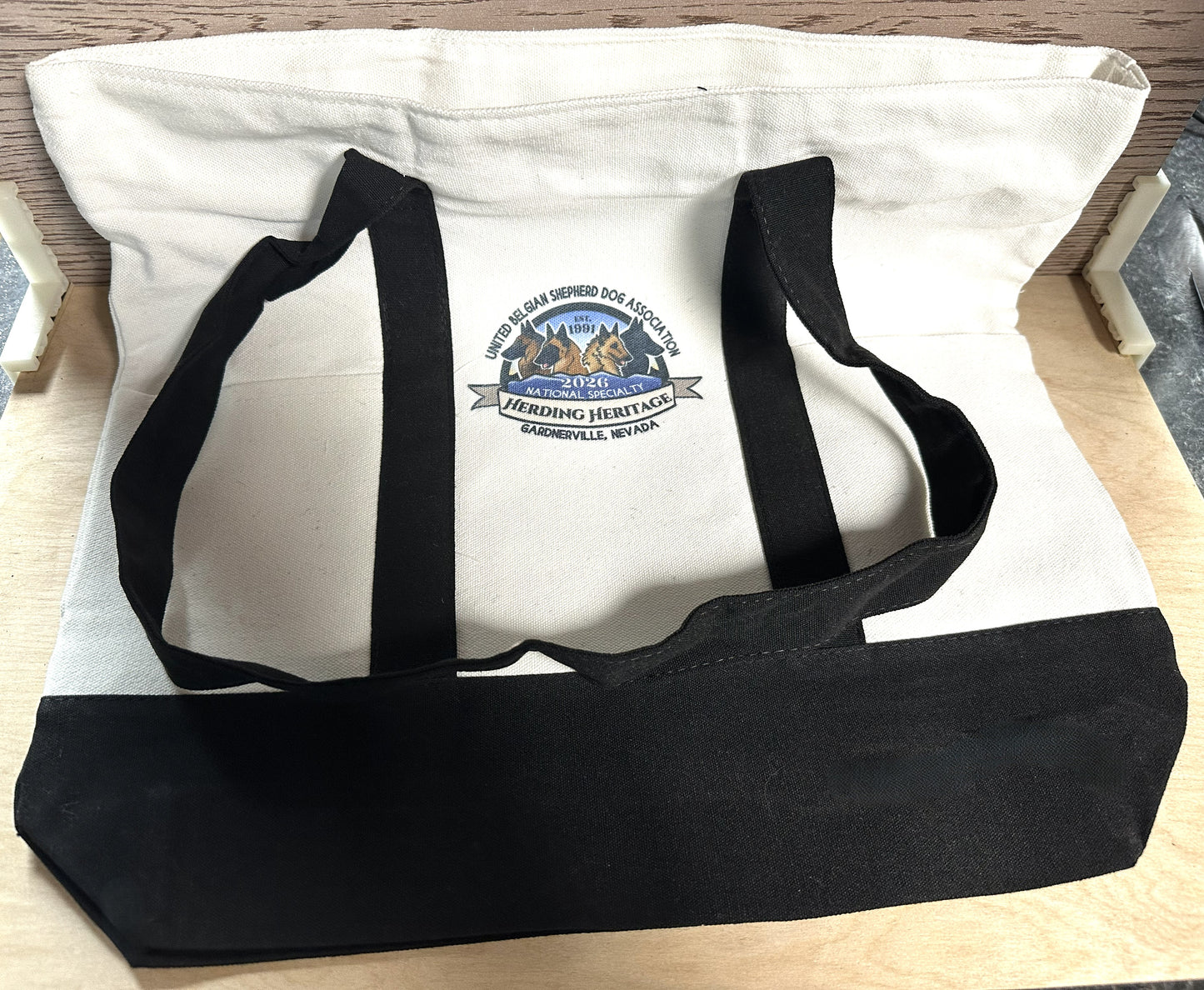 UBSDA Logo Zipper Canvas Tote Bag