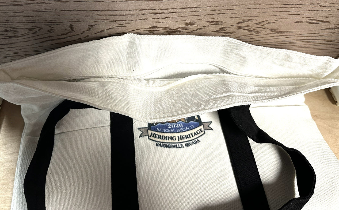 UBSDA Logo Zipper Canvas Tote Bag