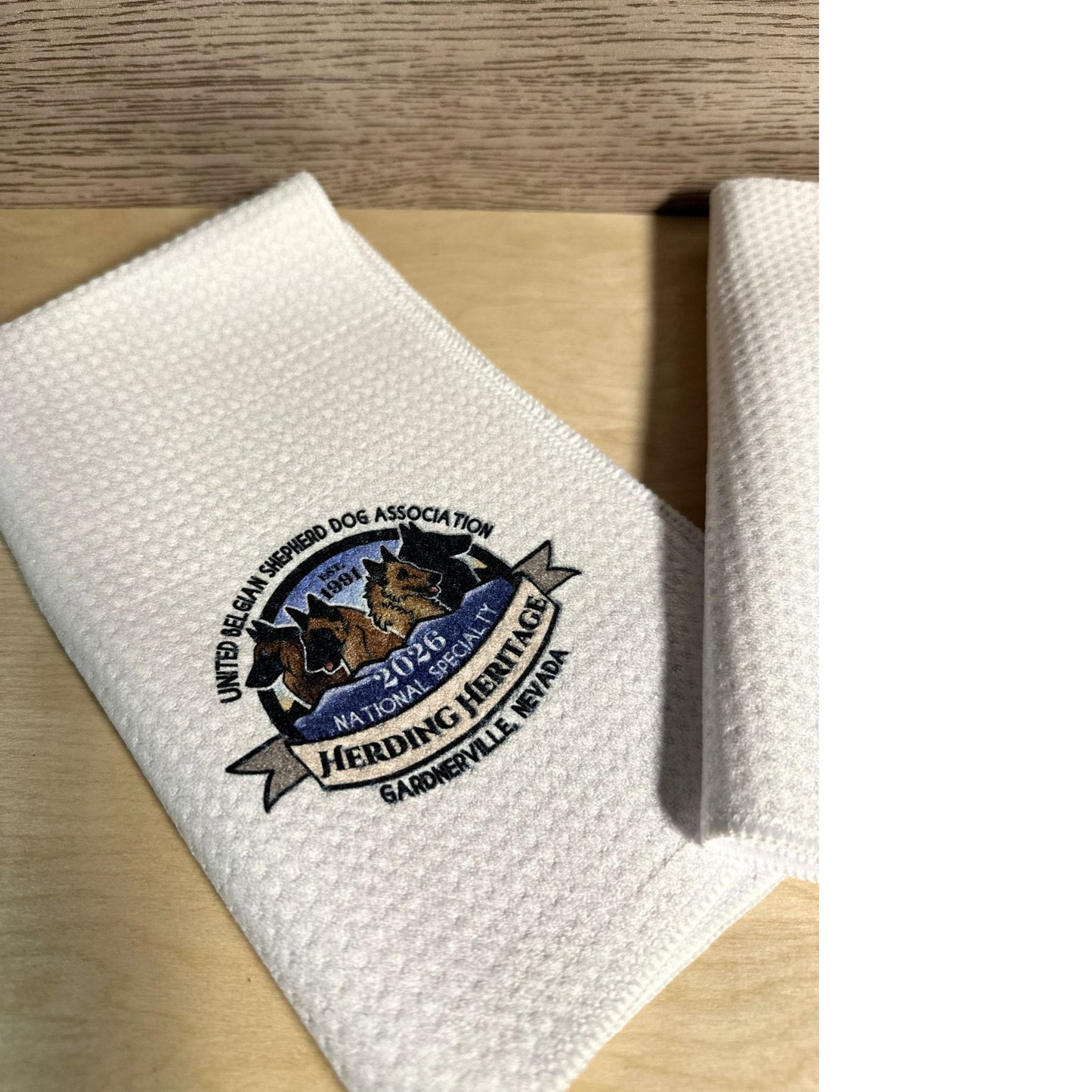 UBSDA Logo Waffle Weave Kitchen Towel