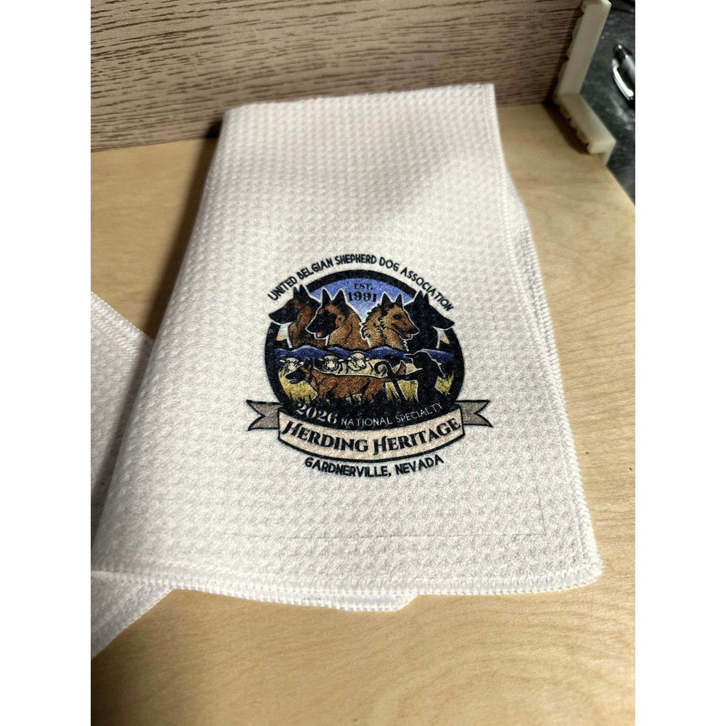 UBSDA Logo Waffle Weave Kitchen Towel
