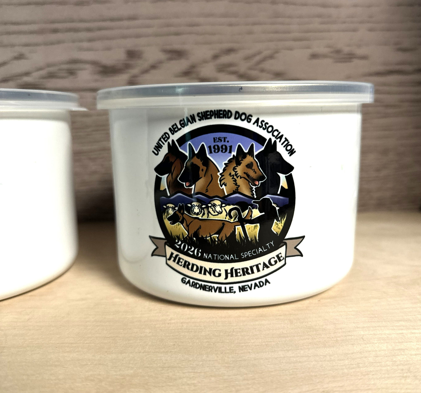 UBSDA Logo Metal Enamel 26oz Lidded Bowl