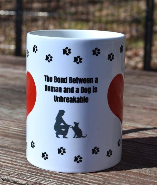 Dog Heart Bond Mug, Ceramic 15oz