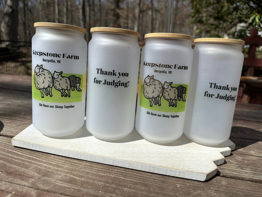 Herding Judge Frosted Glass Beer Can Mug Thank You Gift, 18oz Iced Coffee Cup